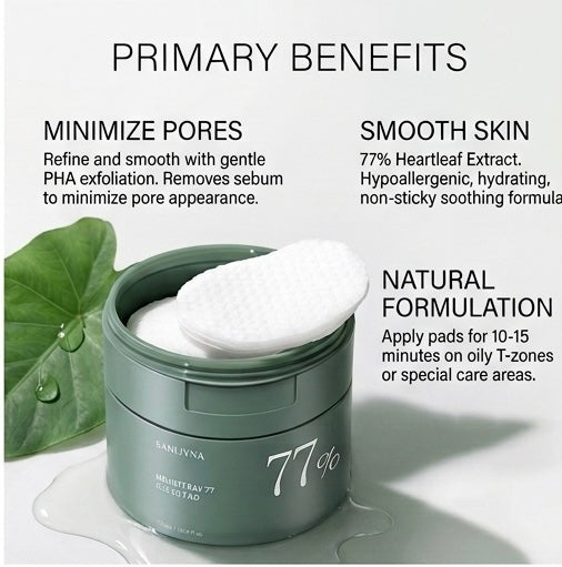 Heartleaf 77% Clear Toner Pads